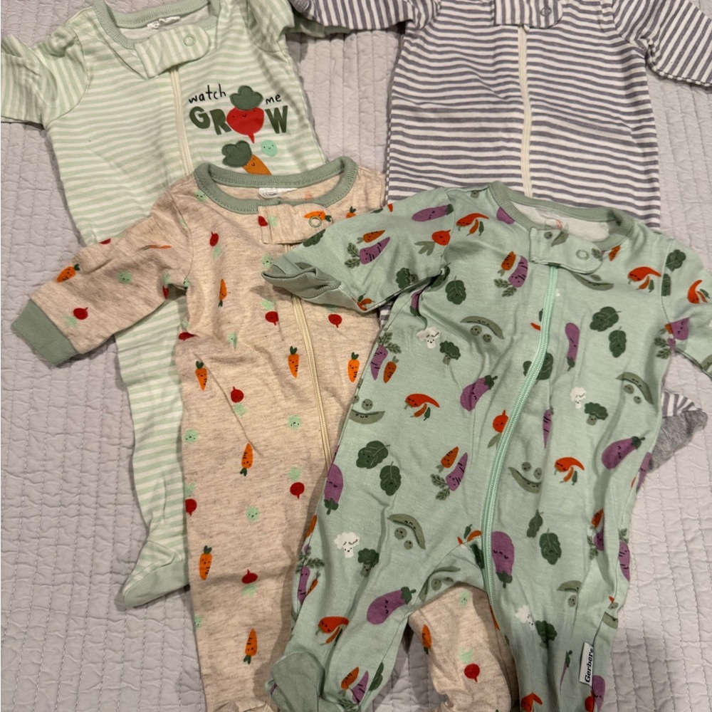 Gerber Veggie Green and Cream Kids One Piece Set